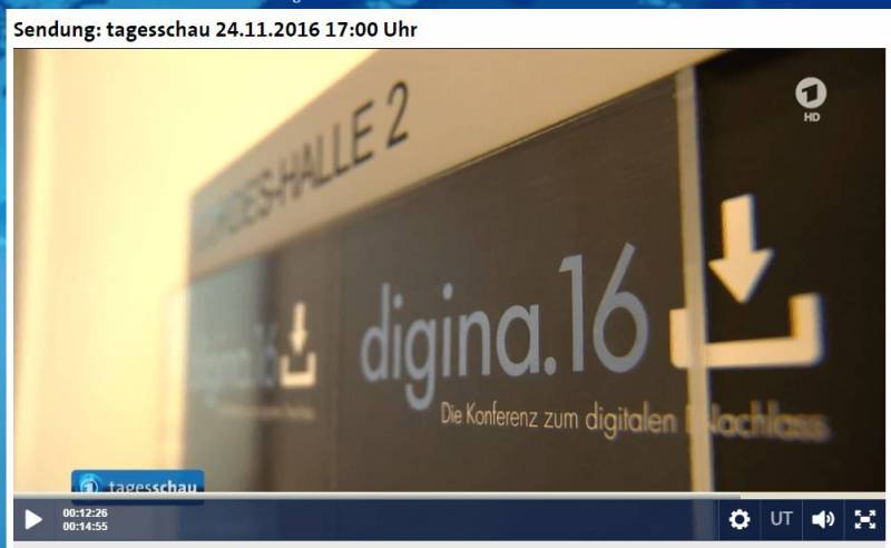 Screenshot #digina16 Tagesschau